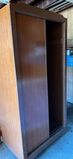Wood Wardrobe Armoire with Sliding Doors