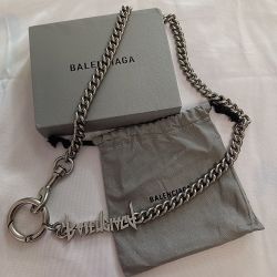 Balenciaga motorcycle flame Sanskrit letter trouser chain 