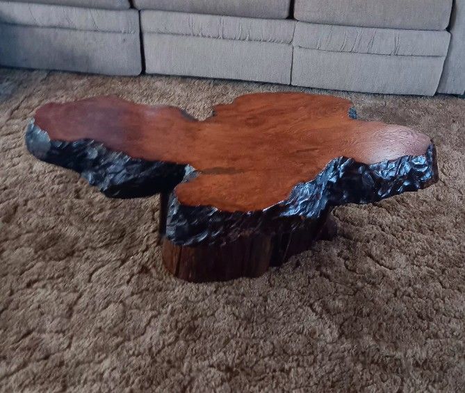 Vintage Redwood Burl Live Edge Coffee Table
