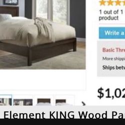 New king Bed- Solid Wood Panels 