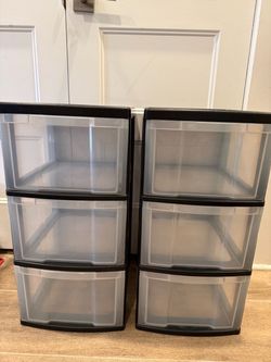 3-Drawer Plastic Storage Cart Set of 2