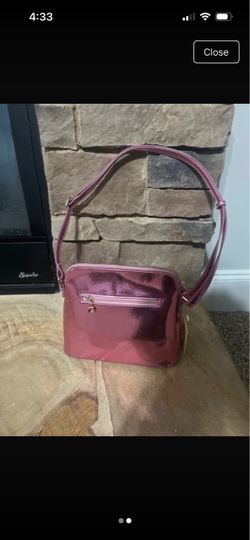 Pink Patent Leather Crossbody Bag