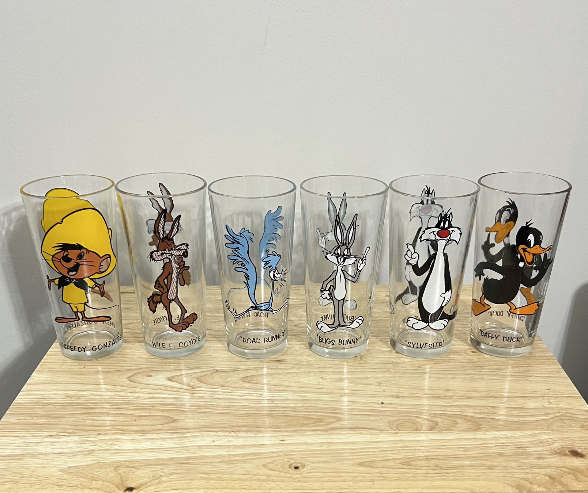 Vintage Pepsi Collector Glasses Lot of 6