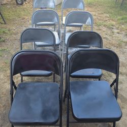 6 Metal Folding Chairs 