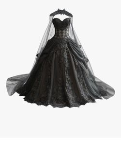 Strapless black gown