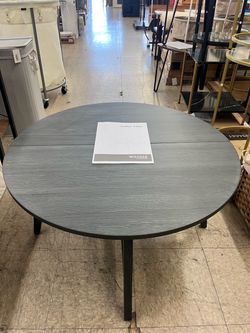 31.5" Round Coffee Center Table w/ Tapered Legs - Charcoal Gray