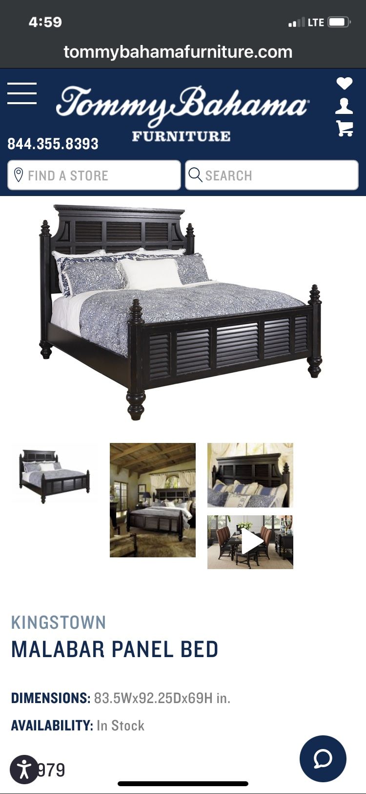 Tommy Bahama Kingstown Malabar Bedroom Set Ca King