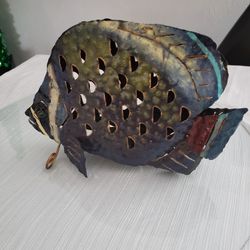 Metal Fish Decoration Candle Holder