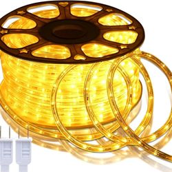 150FT LED Rope Lights Outdoor: Waterproof Flexible 110V 3000K Warm White LED String Light - Cuttable Connectable Clear Lighting Tube