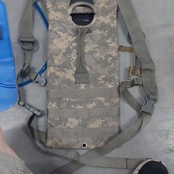 Can move back backpack with water bladder