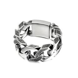 Men's Chunky Stainless Steel Rugged Heavy Bracelet 