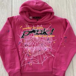 Sp5der Hoodies Pink And Black 