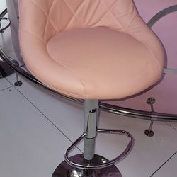 Pink Leather Stool