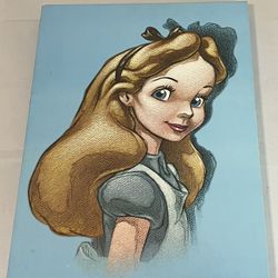 Disney Store Exclusive Alice in Wonderland Art Canvas 23x16