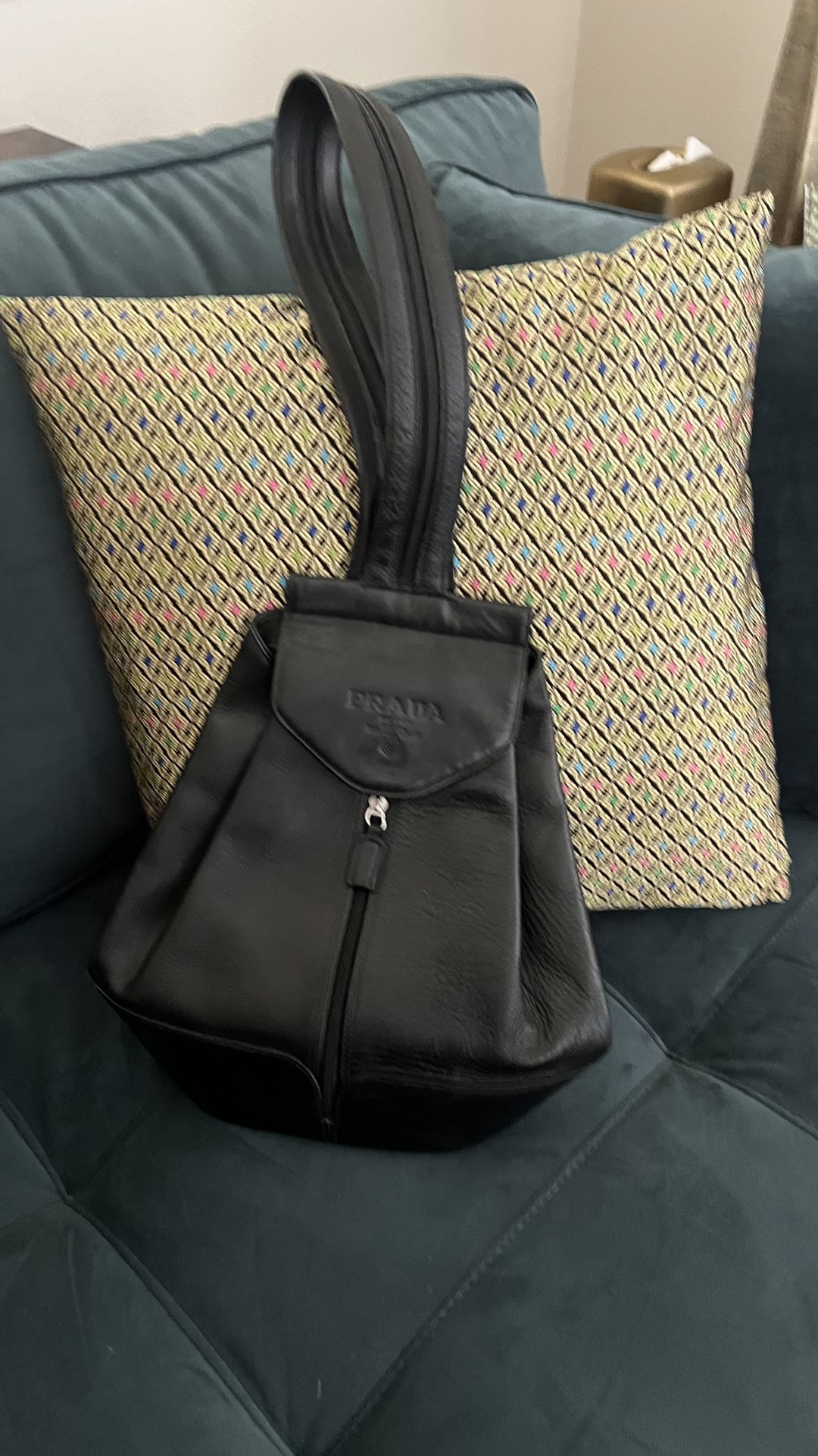 Black Leather Backpack 