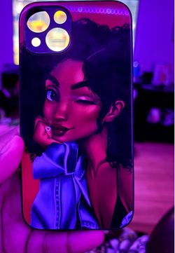 iPhone 13,14 & 15 Cartoon Girl design Phone Case - Color Black