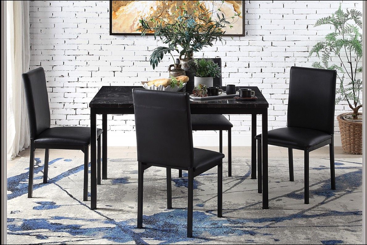 Dining Table, Faux Marble Top 💥 Premium quality furniture
