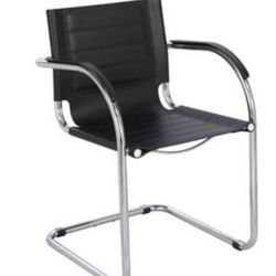 Black and chrome leather Flaunt Bistro chair