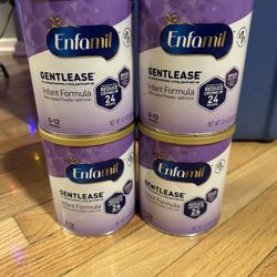 4 Cans Enfamil GentleEase Powder Infant Formula 12.4 Oz Exp 1/27