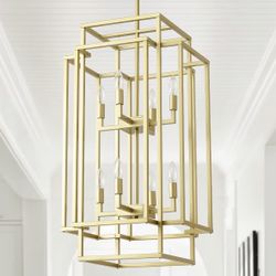 HHR 32" H Gold Foyer Chandeliers for High Ceiling