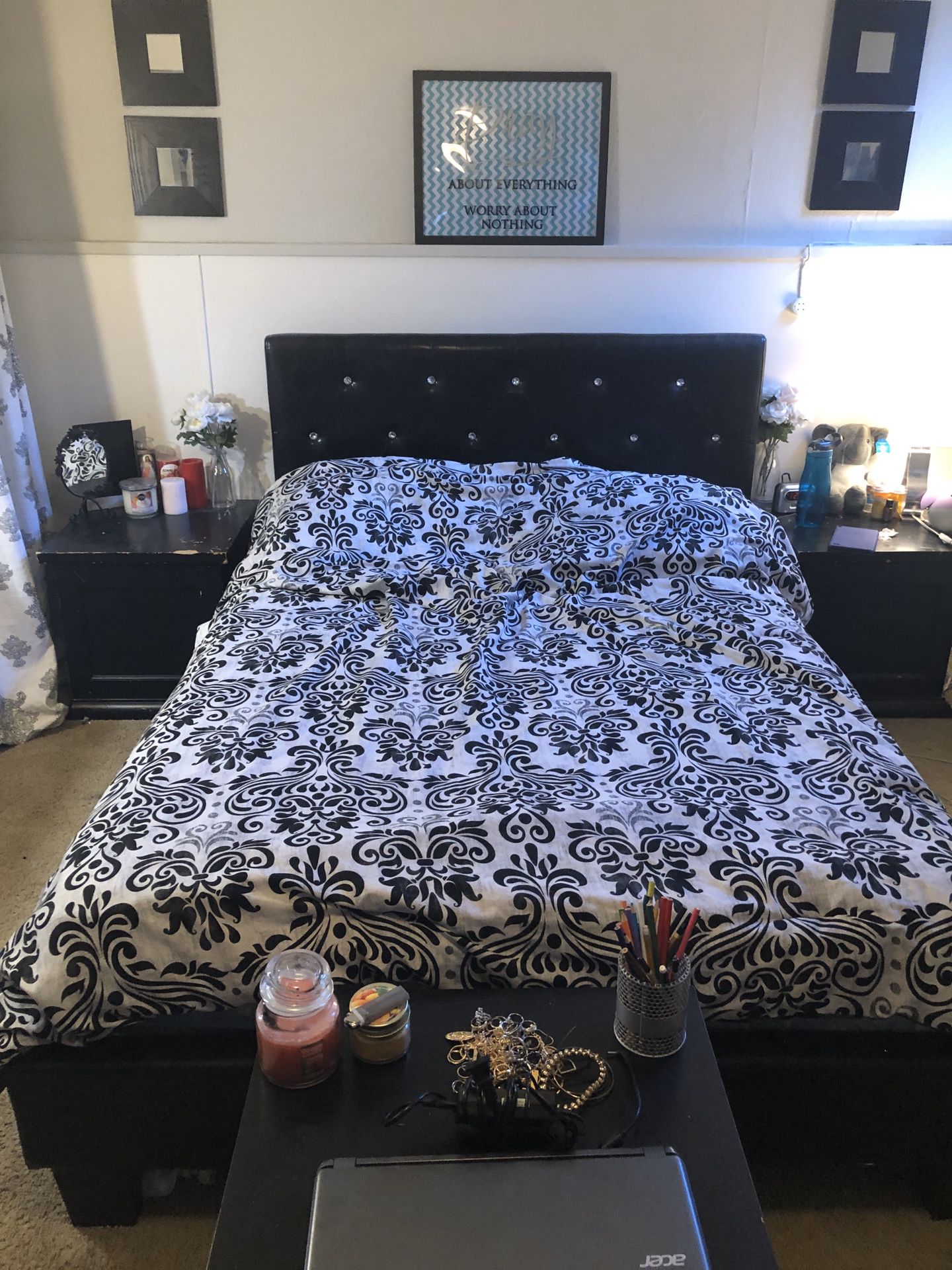 Full size bed frame (mattress not included)