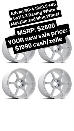Advan RG-4 18x9.5 +45 5x114.3 Wheels Set of 4