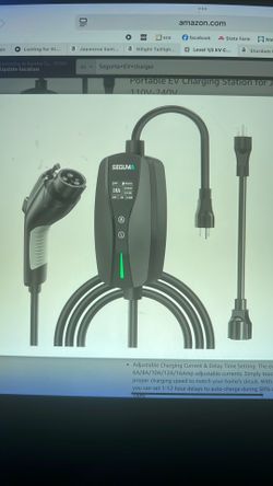 NEW Level 1/2 EV Charger. 16Amp Adjustable Current Electric Car Charger NEMA 5-15 Plug/NEMA 6-20 Adapter, Timing Delay & LED Display 25FT Cable