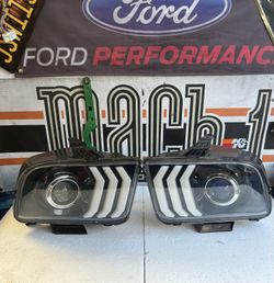 2005-09 Ford Mustang LED Tube Projector Headlights Headlamps Black Left+Right