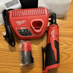 New Milwaukee M12 3/8 Ratchet With Battery & Charger
