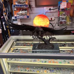 Bronze Eagle With Sun Light Up Statue