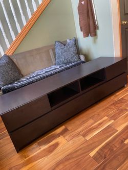 Dark Walnut / Black TV entertainment center