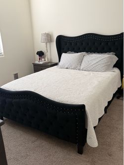 Queen Back/Studed Bed and Mattress