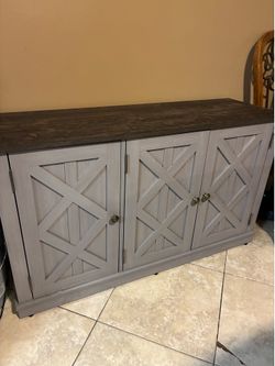 Rustic barn style wooden cabinet