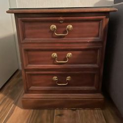 Antique File Cabinet with Glass Top