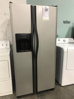 CHROME 23 CUBIC FT REFRIGERATOR SIDE BY SIDE