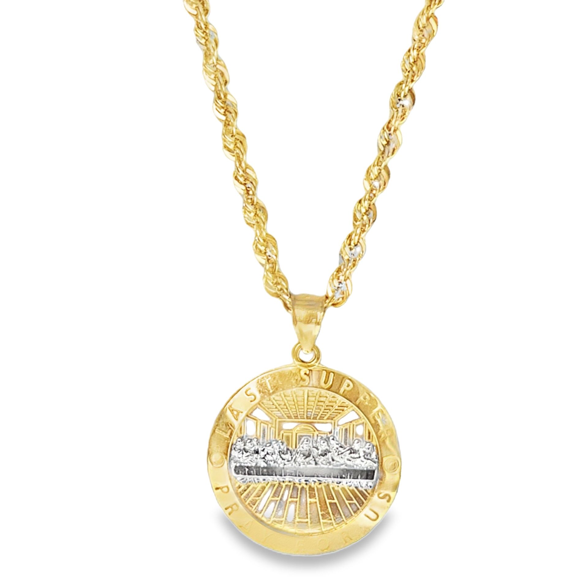 10k Yellow Gold 'The Last Supper' Religious Pendant