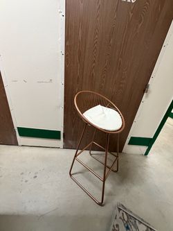 Rose Gold Wire Bar Stools with Cushion
