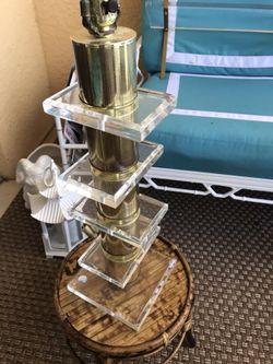 Fabulous lamp | Vintage Lucite and brass stacked