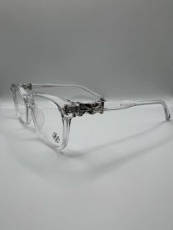 Chrome hearts clear silver cross blue light glasses
