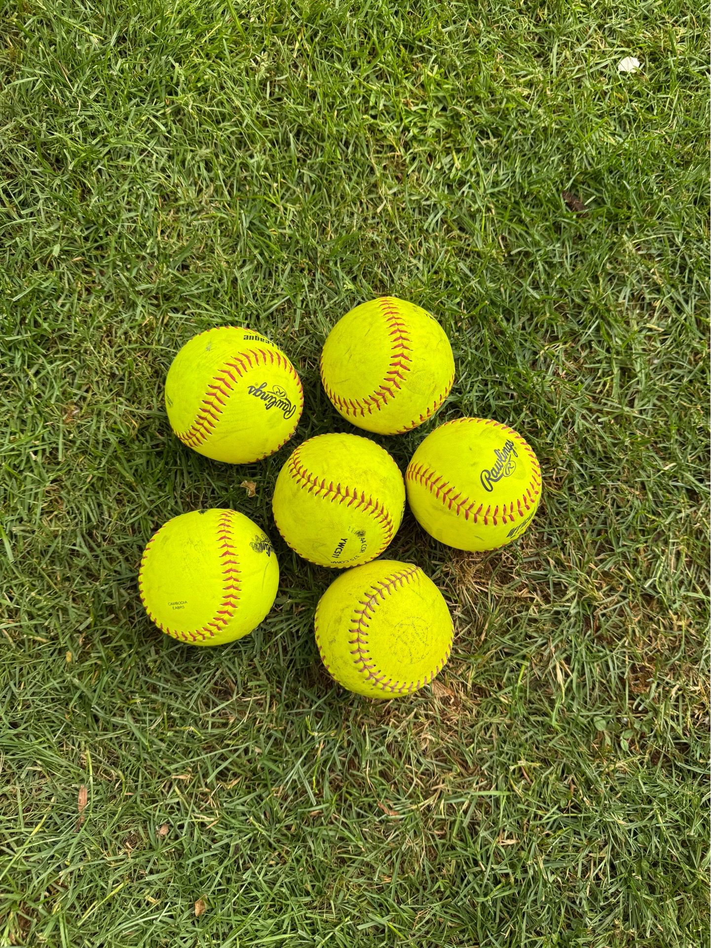 Six 11inch soft balls