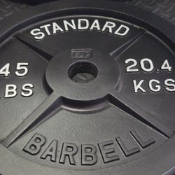 CAP Barbell Olympic 45 lb Cast Iron Plates – Pair (90 lbs Total) – Excellent Condition