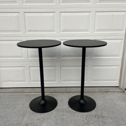 2 Black Pub High Top Tables (Table Skirts Included)