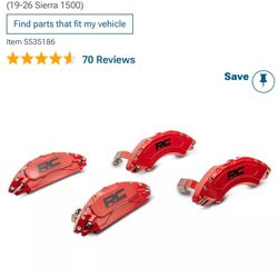 Caliper Covers Front and Rear | Red | Chevy/GMC Sierra 1500 (19-26)/Silverado 1500 (19-26)