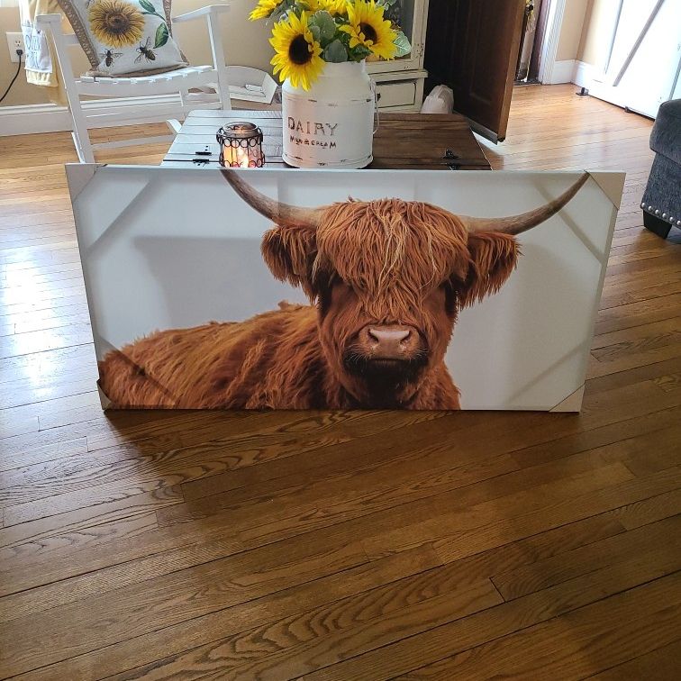 Farm House Cow Canvas Frame