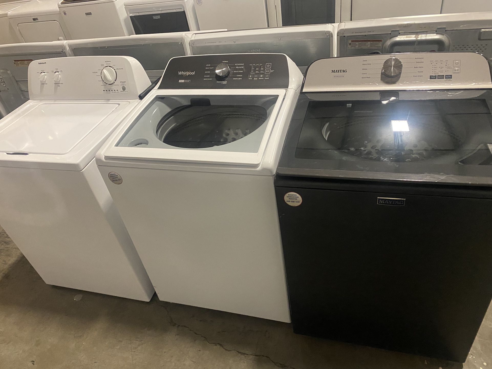 WASHERS WASHING MACHINES DRYERS TOP LOAD FRONT LOADS LAUNDRY SETS etc. WARRANTY DELIVERY