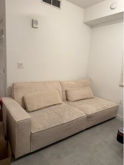 Wayfair beige corduroy sofa