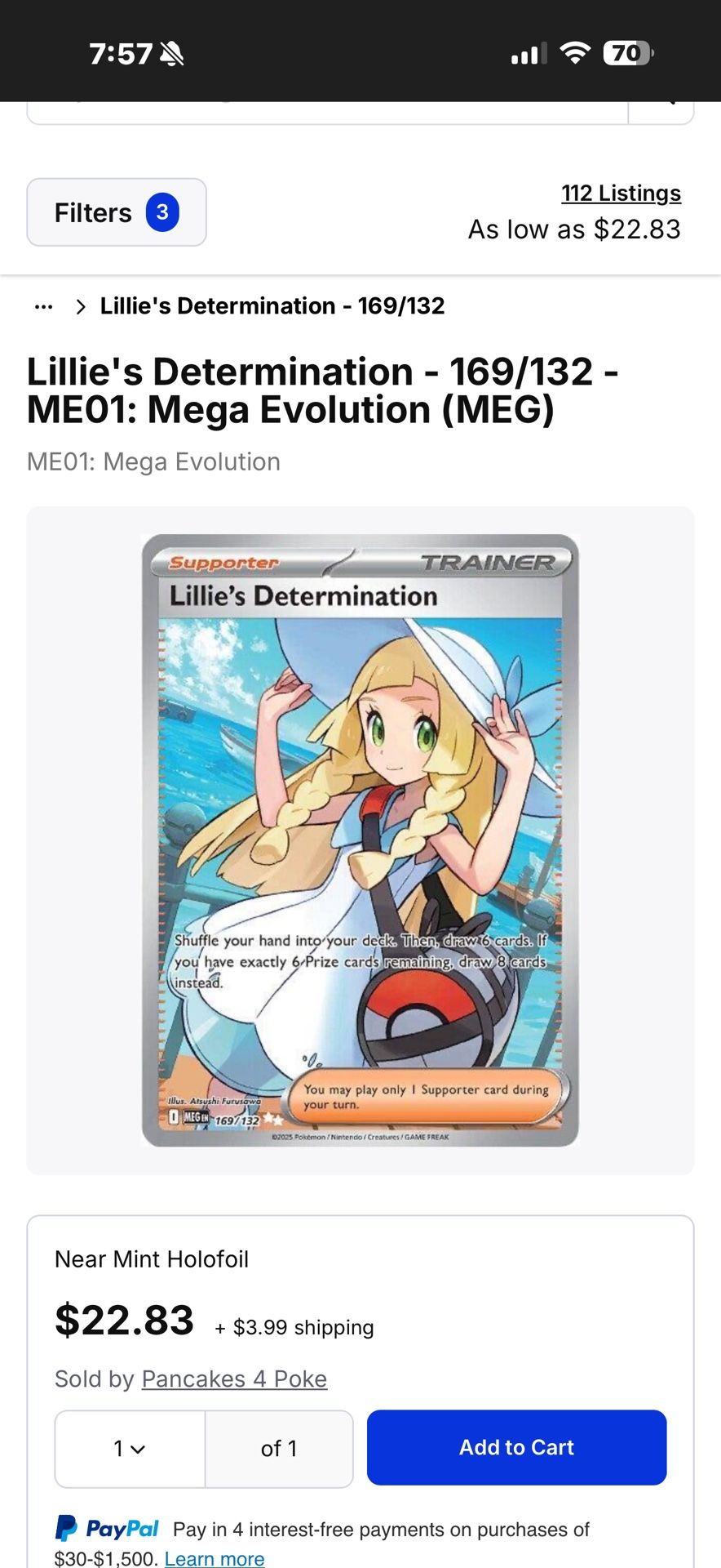 Lillie’s Determination 22$ Near Mint!!