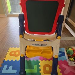 Double Sided Toddler Easel w/markers, magnets, chalk