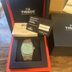 Tissot PRX Quartz Watch 40MM Light Green Dial 100% Authentic 