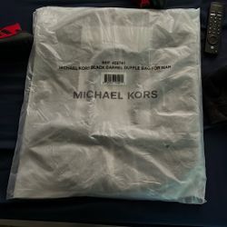 MICHAEL KORS BLACK BARREL DUFFLE BAG FOR MAN